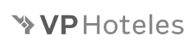 Logotipo de VP Hoteles con dise&ntilde;o sencillo en gris.